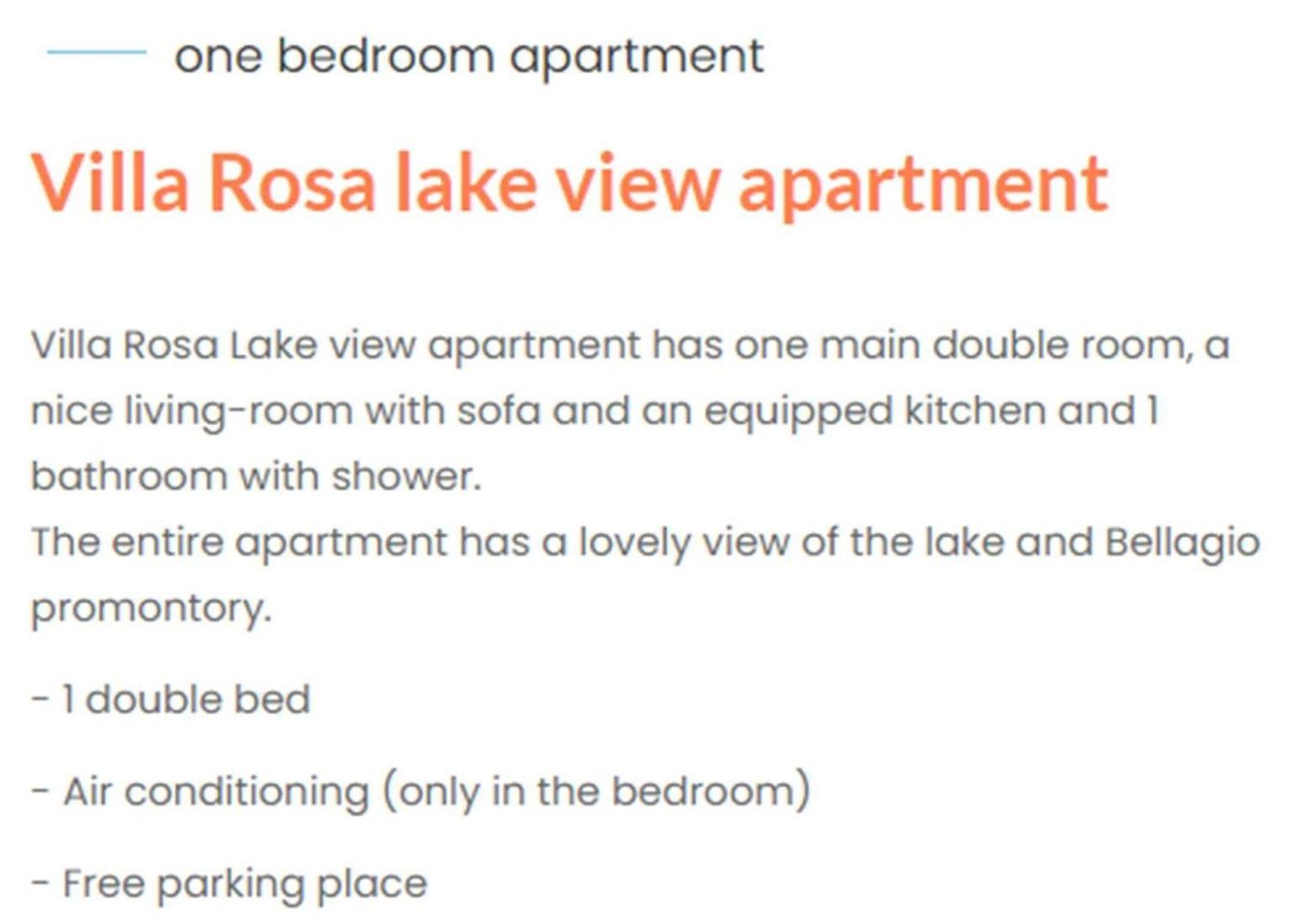 Miralago Apartments Villa Rosa Lake View เบลลาโจ ภายนอก รูปภาพ